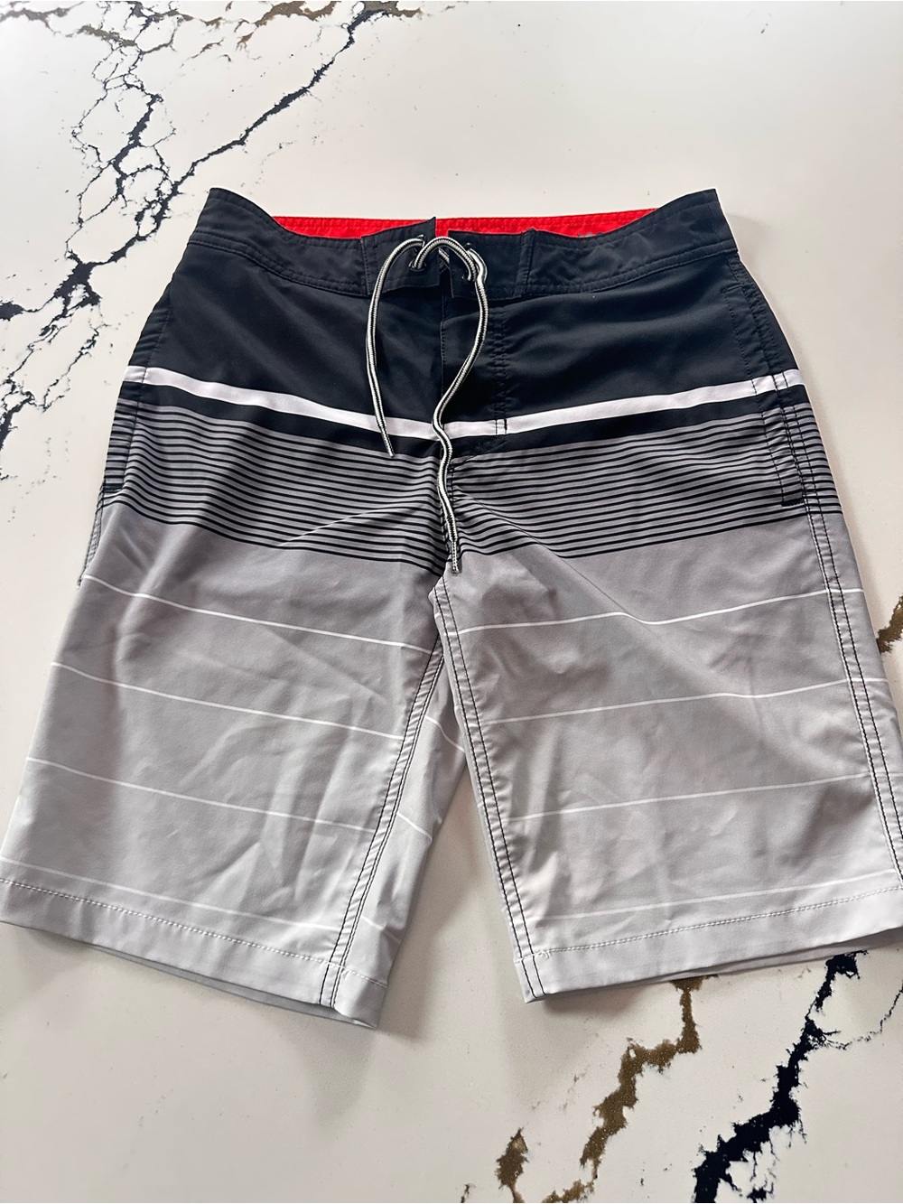 Goodfellow Men's Board Shorts/Swim Trunks, Size 28, Black/Gray